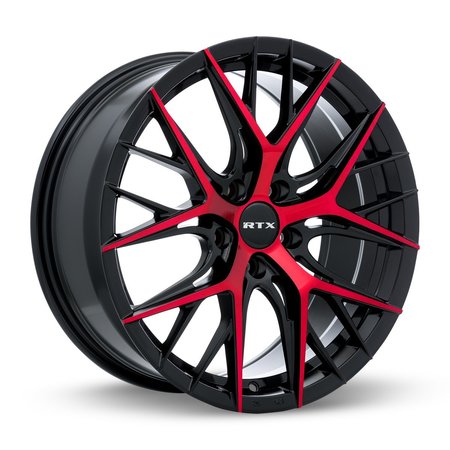 RTX Alloy Wheel, Valkyrie 18x8 5x114.3 ET40 CB73.1 Gloss Black Machined Red 083055